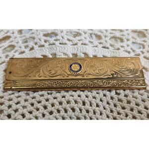 Vintage Mid-Century Rotary Gold-Tone Folding Vanity Comb